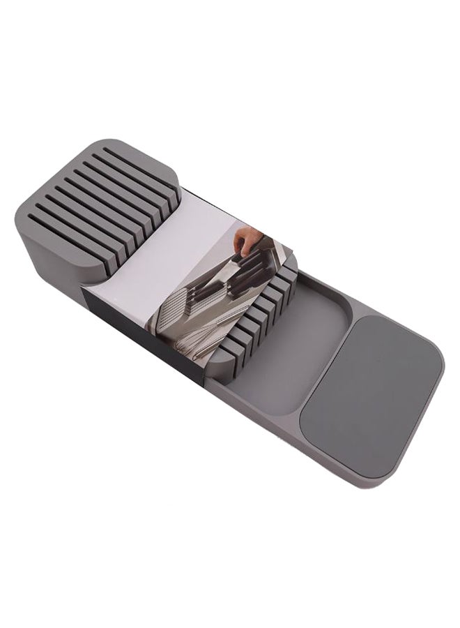 In-Drawer Knife Block Organizer Tray Grey